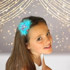 Sweet and Sassy Marabou Flower Hair Clips