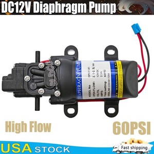 High Flow DC 12V Small Diaphragm Pump 60PSI 2.5A Misting Booster 30W Water Pump