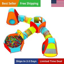 7pc Kids Play Tent with 1 Big Ball Pit for Babies, 3 Play Tunnel for Toddlers...