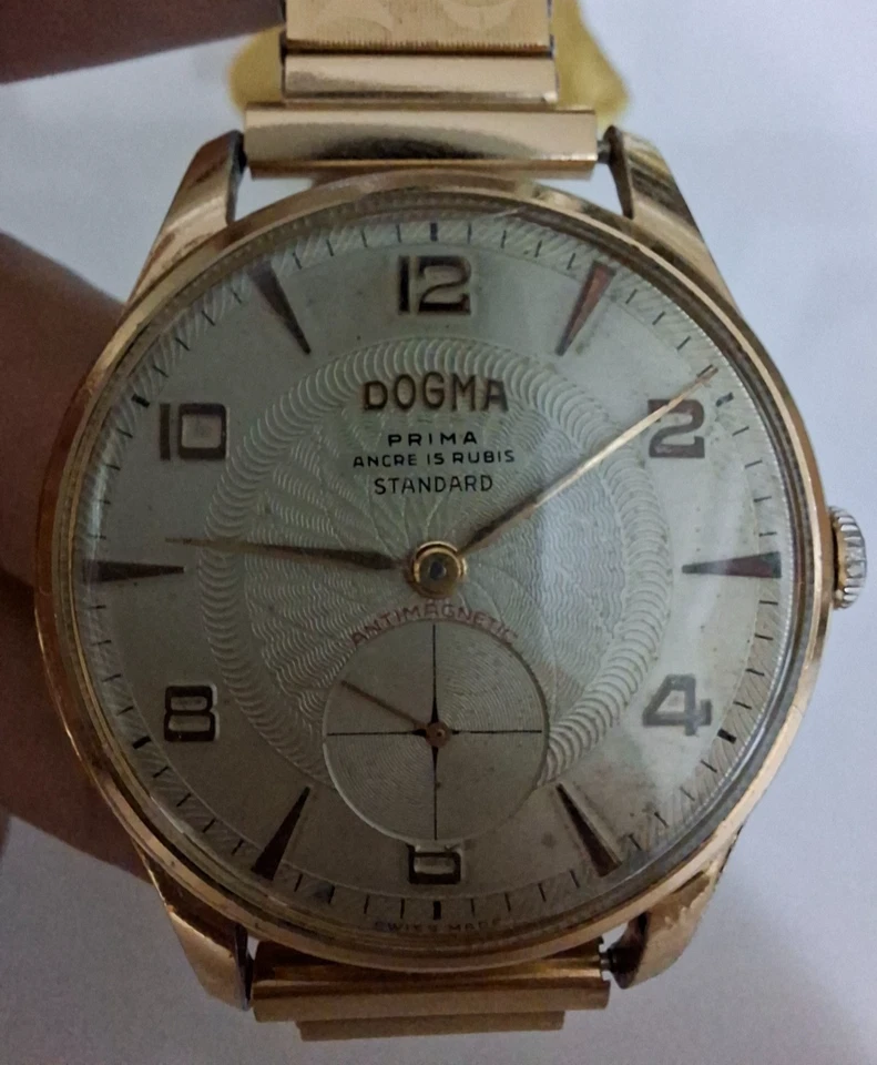 Vintage Dogma Prima REF.562329 Swiss 15J Manual-Wind Guilloché Dial Signed Crown - Image 2 of 4