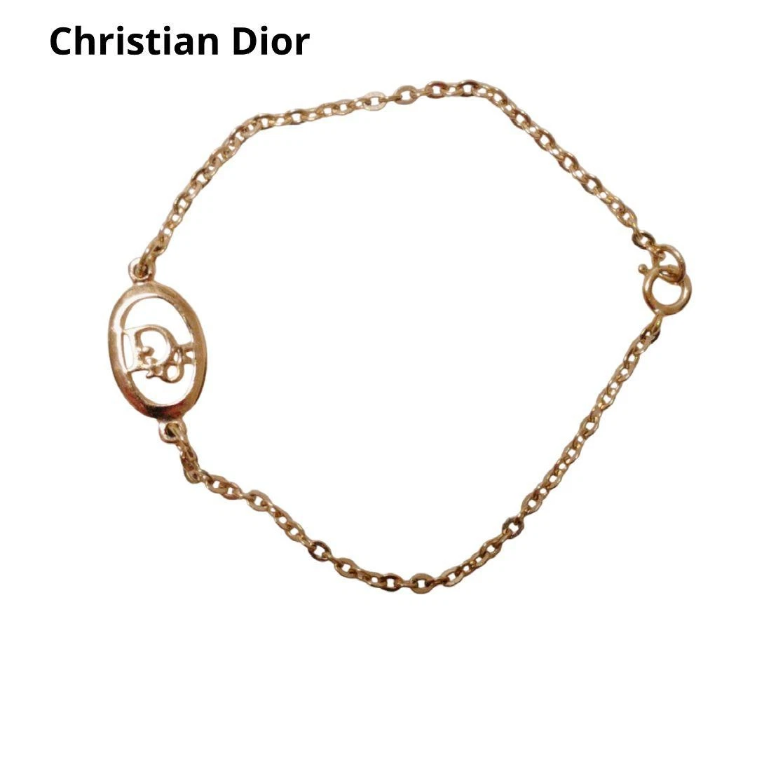 Bracciale Christian Dior catena logo placcato oro
