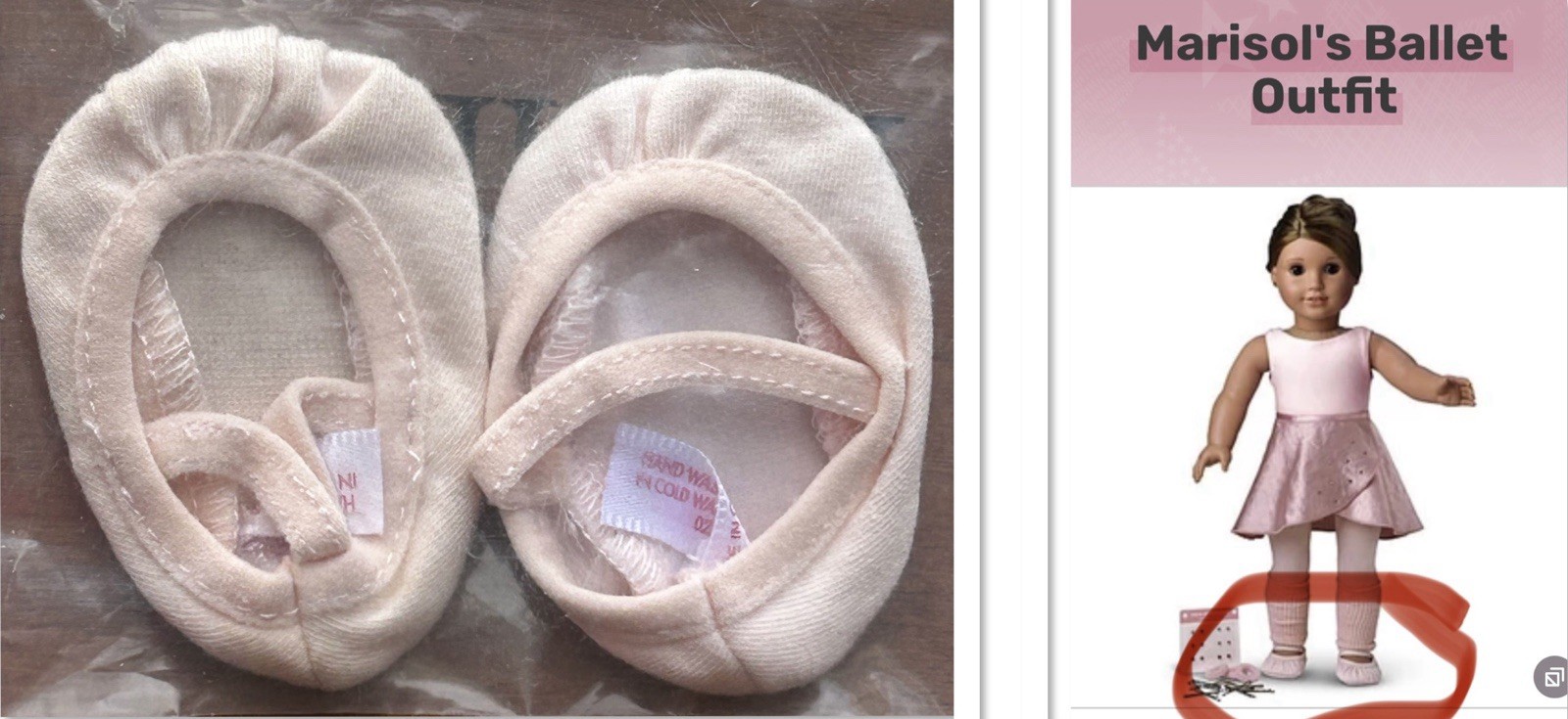 SAOLA American Girl 2005 GOTY Doll Marisol's "Ballet Outfit" Solo PANTOFOLE!