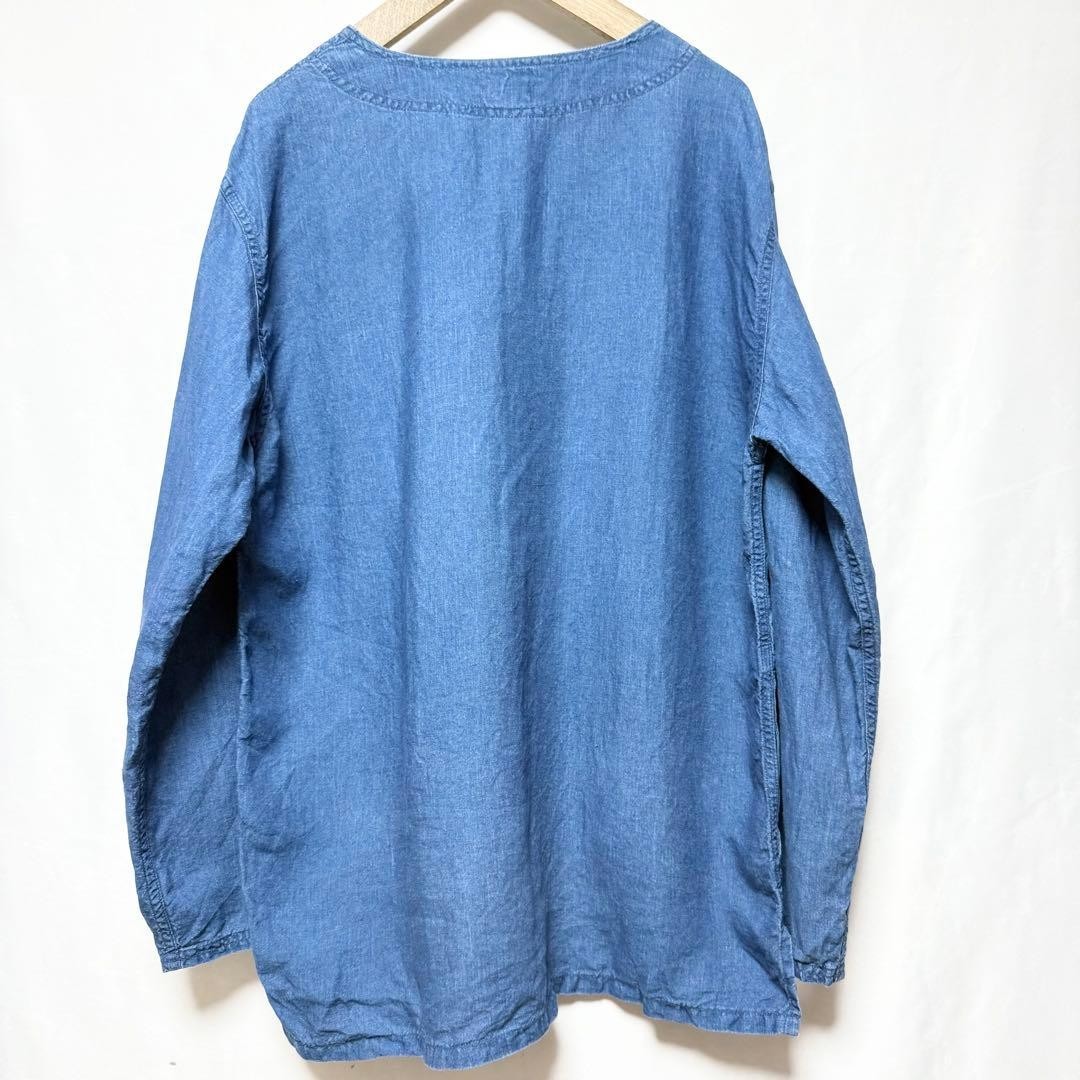 orSlow Indigo 100% Linen Sleeping Shirt Pullover Size 3 / L Blue