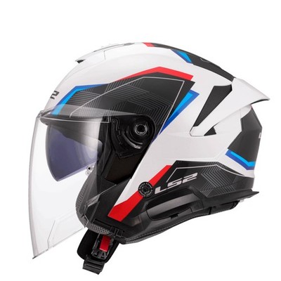 JETHELM LS2 VERSO II WEISS BLAU ROT 22.06