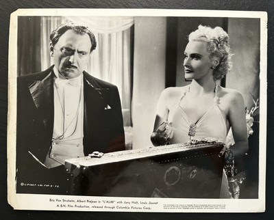 1937 PRESS PHOTO: L'ALIBI WITH ERIC VON STROHEIM, JANY HOLT FP263