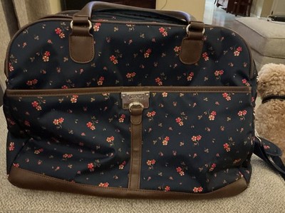 Chaps Floral Nylon Navy Travel Laptop Shoulder Bag Business Organizer Luggage