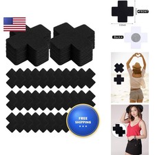 50 Pairs Nipple Cover Pasties Disposable No-Show Satin Black