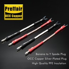 15CM HiFi Speaker Jumpers OCC Copper Silver Plated Banana/Spade Lug Bi-Wire