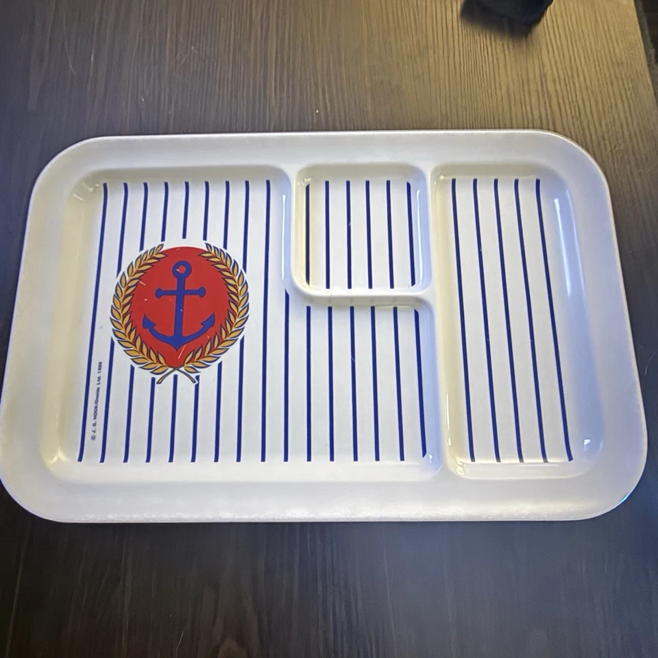 Vintage 1988 J.G. Hook × Oneida Nautical Anchor Divided Tray Made in USA - Image 3 of 4