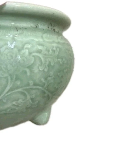 Ru Ware Longquan Horno Celadon Trípode Censario Dinastía Ming Craquelure Foto 2 de 4