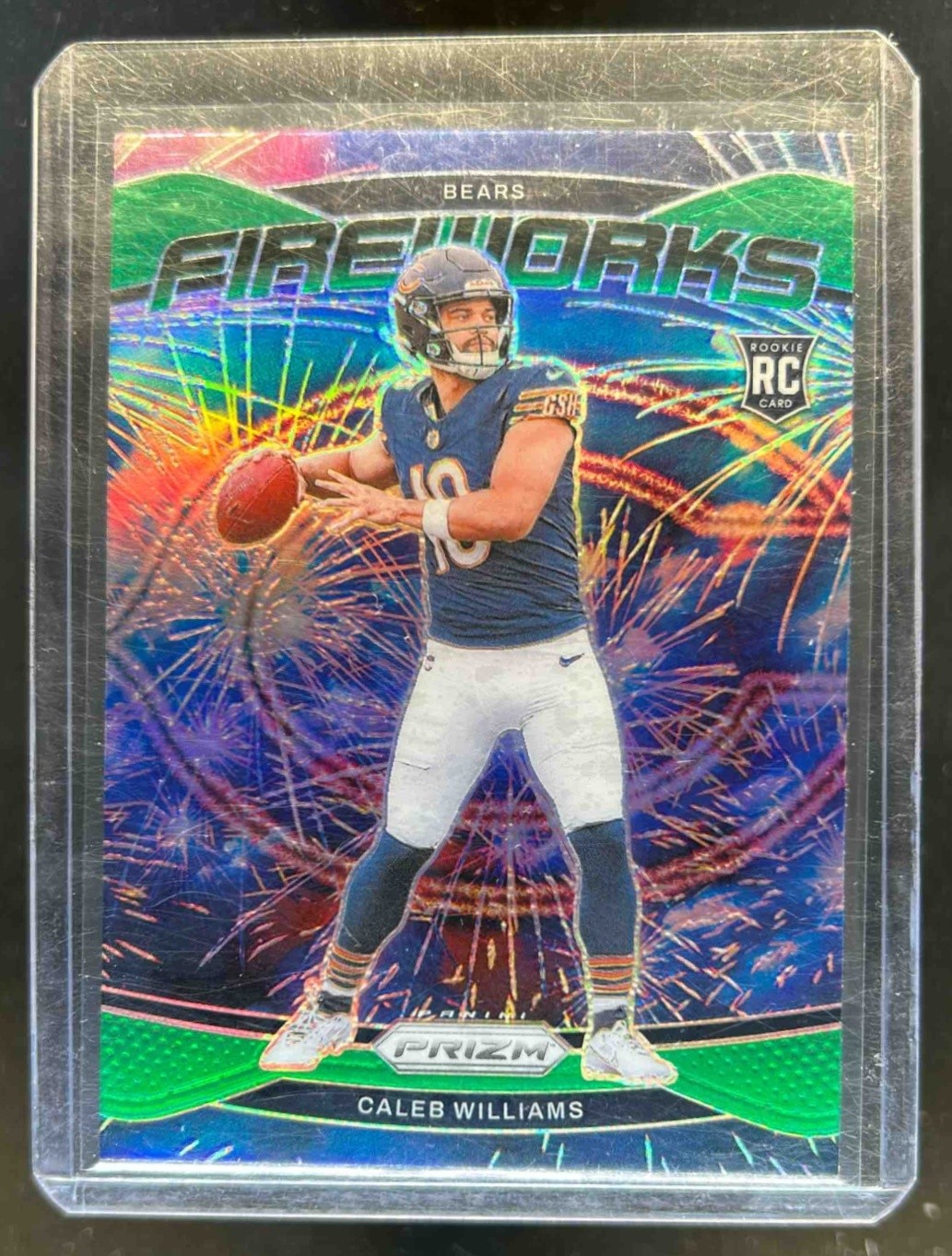 2024 Prizm Caleb Williams Fireworks RC Green Rookie #25 Bears