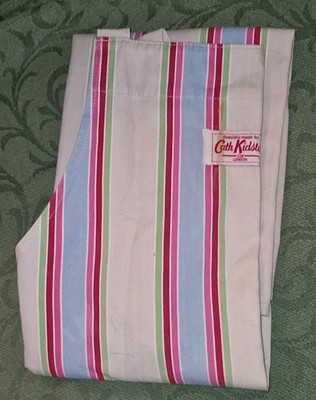 Vintage Cath Kidston Original ''Dandy Stripe'' Vollschürze mit Tasche 100% Baumwolle