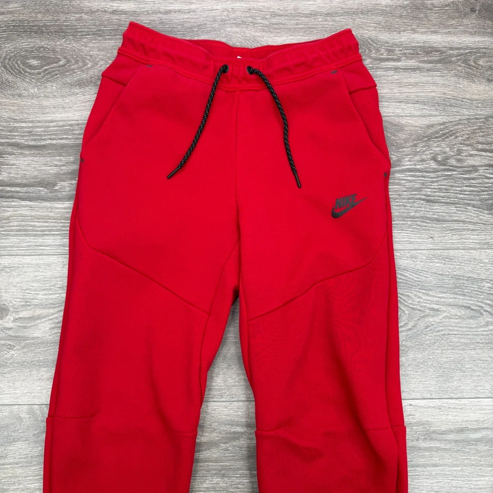 Pantalones deportivos Nike Tech polar para hombre XS rojos con cremallera bolsillo Swoosh CU4495-657 Foto 2 de 4