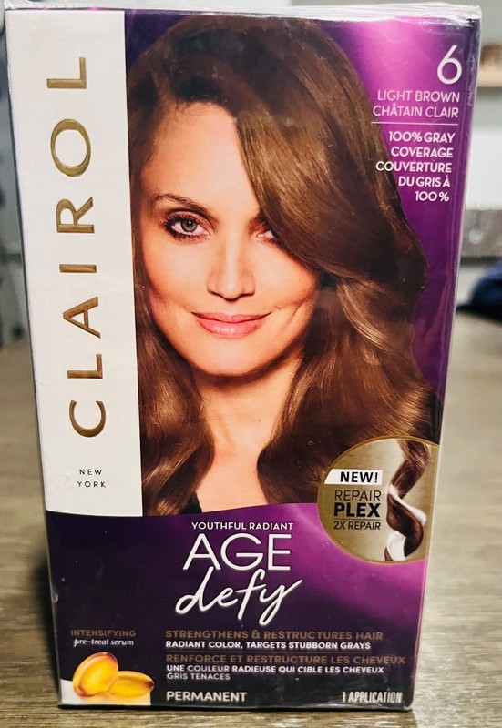 Lot of 3 Clairol Age Defy Hair Dye 6 Light Brown Chatain Clair New Sealed