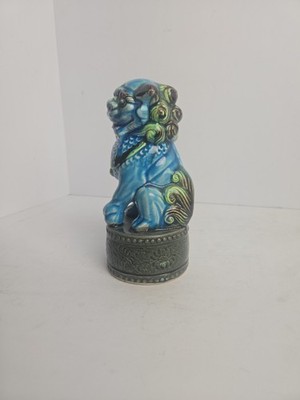 Foo Dog Blue Ceramic ,damaged 4''W 8''T