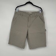 Carhartt Shorts Mens 34 Beige Relaxed Fit Work Utility Carpenter Pockets