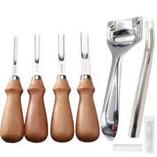 Leather Edge Skiving Beveler and Metal Leather Skiver Knife Tool Set, Wide Mo...