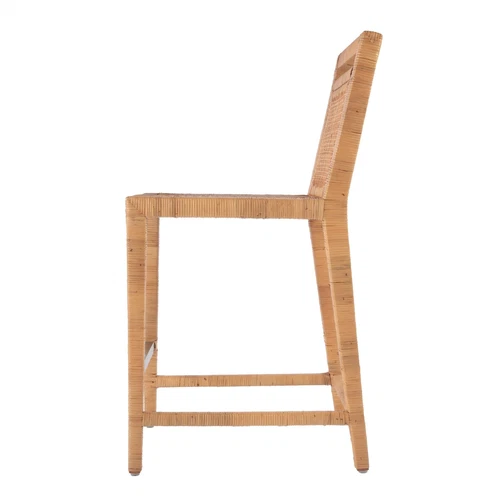 Butler Specialty Company Brielle 24" Rattan Counter Stool with Back - Natural - Picture 4 of 7