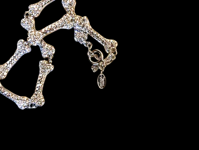 Vivienne Westwood Bone Necklace Choker Rhinestone Length 42 cm