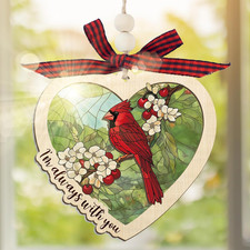 Memorial Cardinal Christmas Ornaments 2025 - Red Cardinal Suncatcher Ornament fo