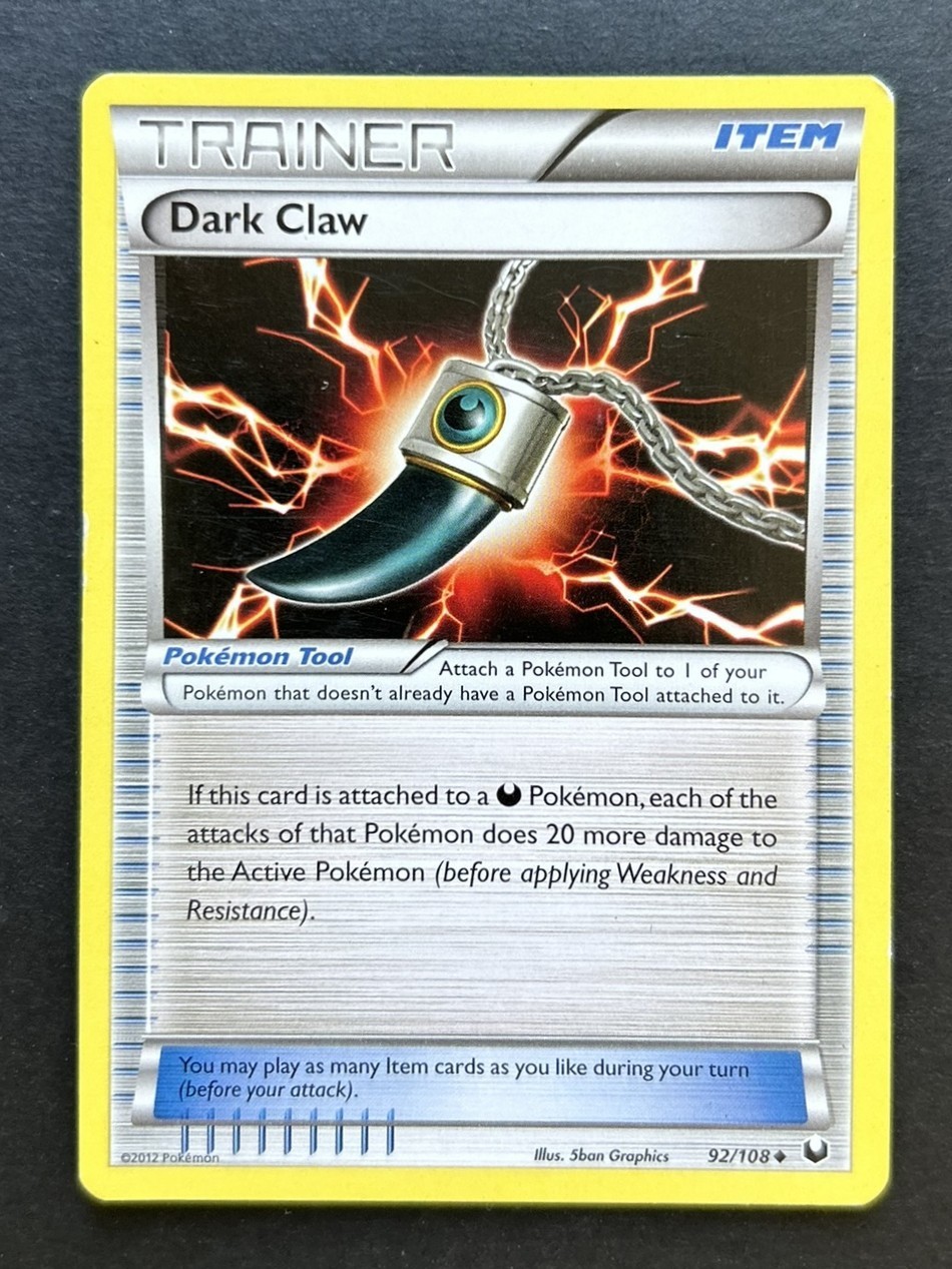 Pokemon Card Dark Claw Dark Explorers Uncommon 92/108 Regualar Card
