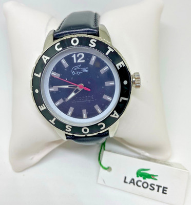 Lacoste Uhrenarmband 2000671 / LC-54-3-27-2287 Leder schwarz 18mm + black stitchi