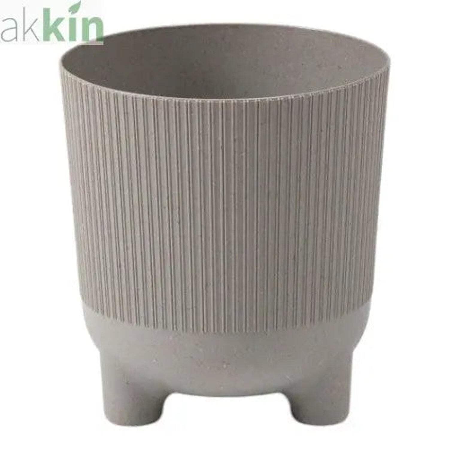 Aria ECO Wood Jumper Planter with Feet 16cm - Grey