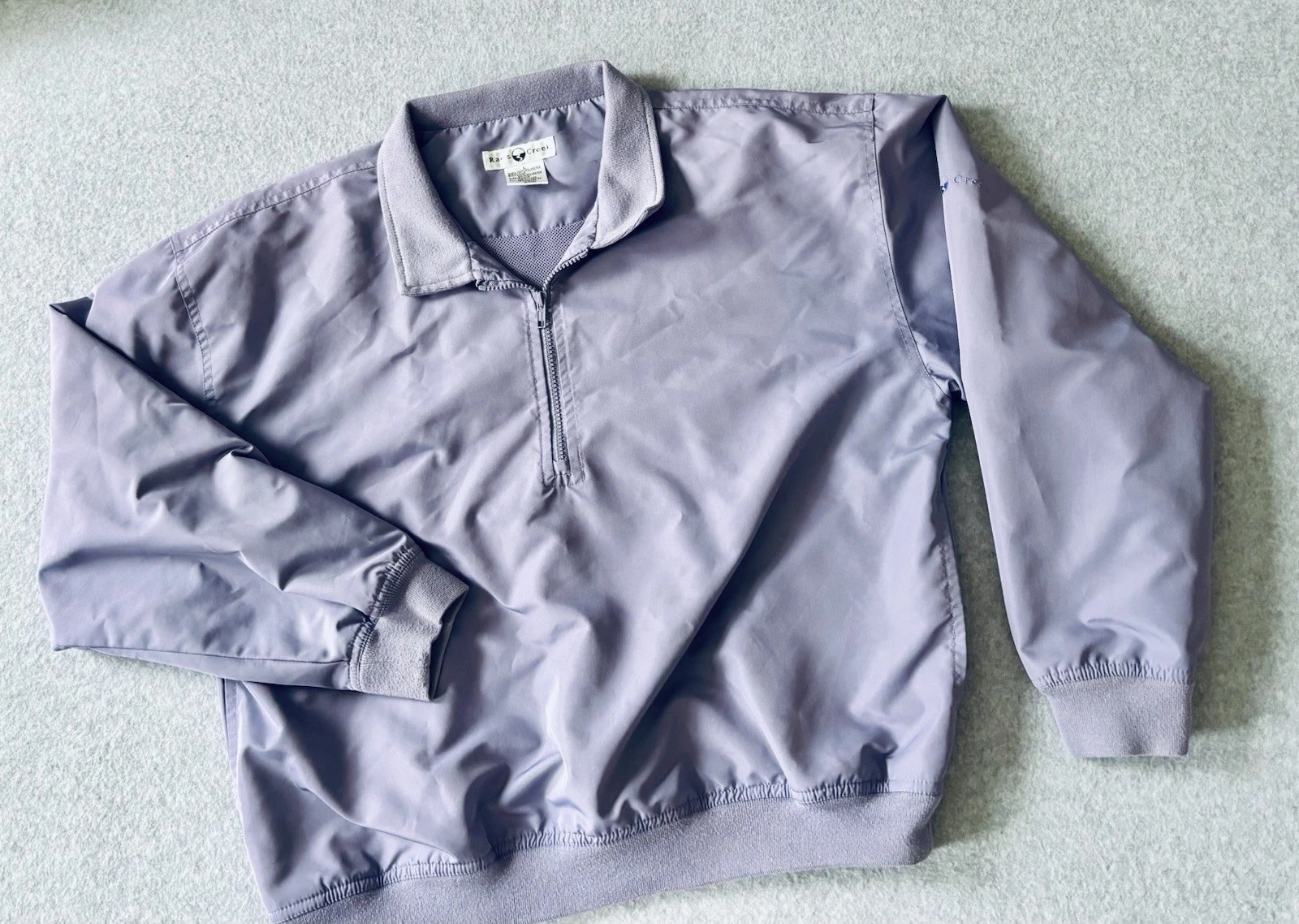Rae's Creek Purple Jacket Pullover Windbreaker 1/2 Zip Golf Tennis Mens Large