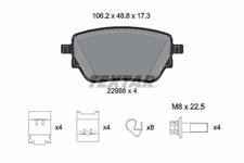 TEXTAR Bremsbelagsatz Scheibenbremse Q+ 2298601 f&uuml;r GLA MERCEDES GLB W177 KLASSE