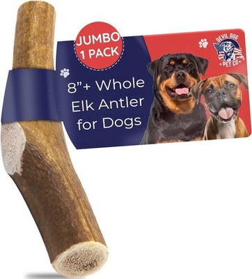 1 Pack Jumbo 8'' Antlers for Dogs Long Lasting Dog Bones for Aggressive Chewers