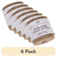  6 pack Love, Laugh, Craft 3-Ply Flexible Cord Jute Twine, 100-Yds, Natural