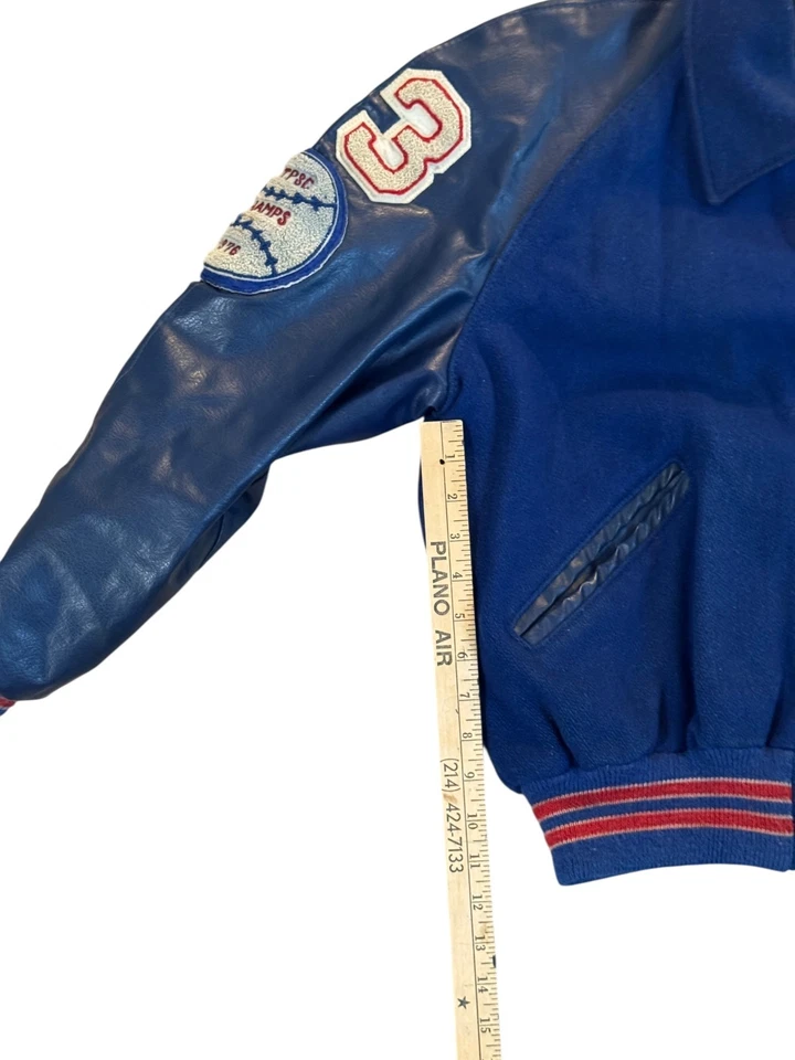 Vintage 1976 DeLong Varsity Letterman Jacket – Size 44 – #23, WTP&SC Champs - Image 4 of 4