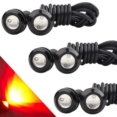 6 Stück Rot 18mm Eagle Eye LED High Power 9W Auto Motorrad DRL Licht
