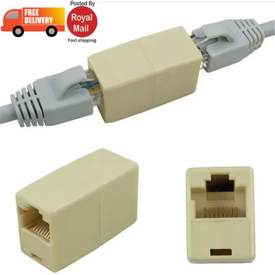 RJ45 Adapter Verbinder Ethernet Kabel Extender Joiner Netz Kupplung Cat5e Cat6 Posten