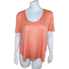 Melrose and Market Short Sleeve Coral Knit Open Side Top Size Large NWT