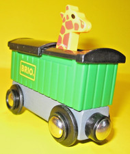 Brio World Wooden Railway Safari Animal Train Car Giraffe