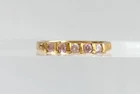 Faux Pink Quartz Gemstone Gold Toned Costume Jewelry Vintage Ring - sz 8