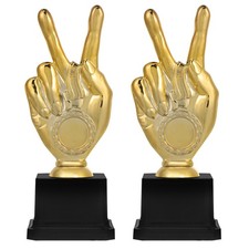 2pcs Plastic Trophies: Mini Plastic Trophy Cups For Kids - Small Student Awards