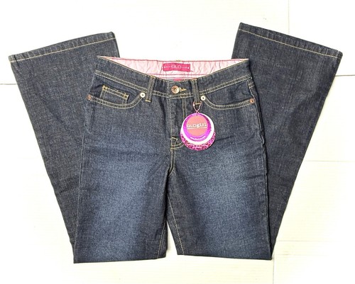 Glo Jeans Girls 14 Stretch Flare Denim Pants Y2K 90s Dark Wash Low Rise