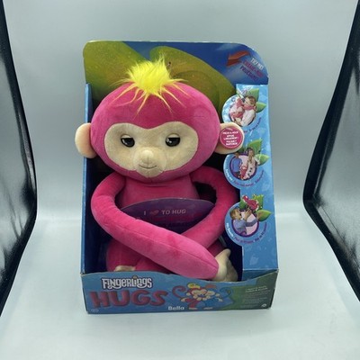 WowWee Fingerlings Hugs Bella Friendly Interactive Plush Monkey Pink NEW