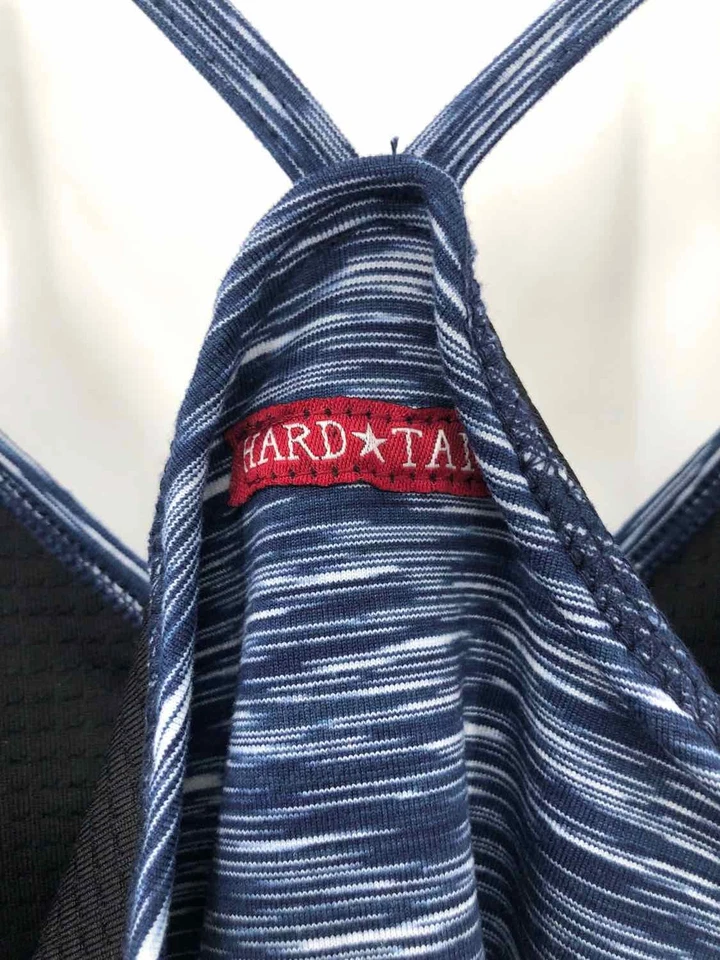 二手硬尾海军蓝 X 码条纹赛车运动背心 — 第 3/3 张图片