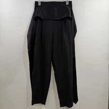 Massimo Dutti draped overlay trousers avant garde black women's US 8 EU 40