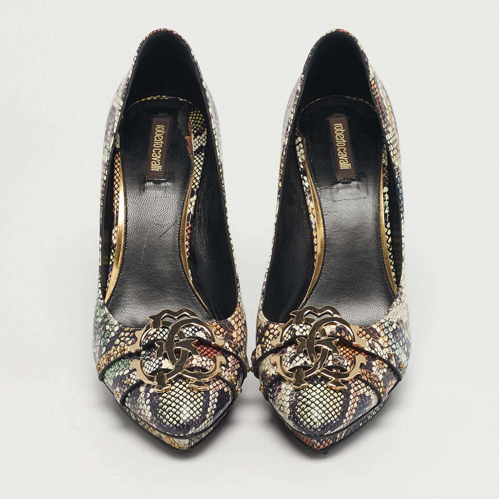 Roberto Cavalli Size 41 Multicolor Python Embosse… - image 3