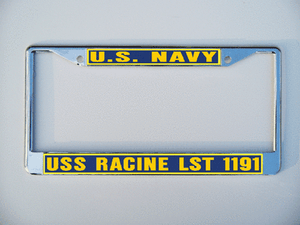 USS-RACINE-LST-1191-License-Plate-Frame-U-S-Navy-USN-Military