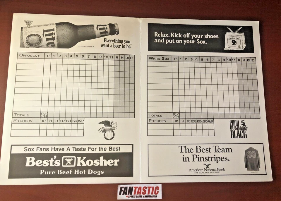 1993 Chicago White Sox Scorecard - American League Championship Series - Image 2 of 3