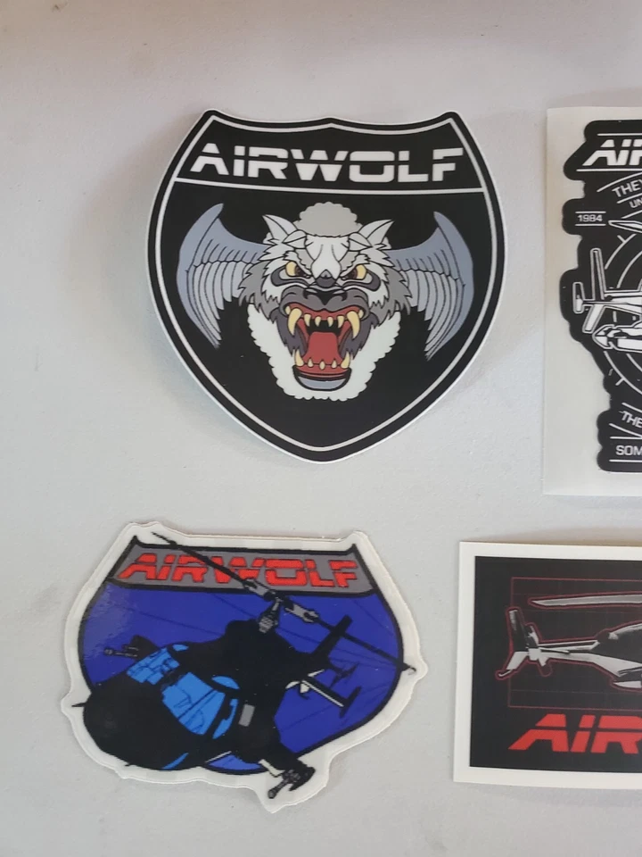 AIRWOLF 1980s STICKERS VARIETY PACK (6) *WORLDWIDE 🌐 SHIPPING* NEW HOLOGRAPHIC  - Image 2 of 4