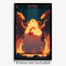 Anime Art Poster - Guinea Pig Feeling Serenity Wearing Abounding Head Wings