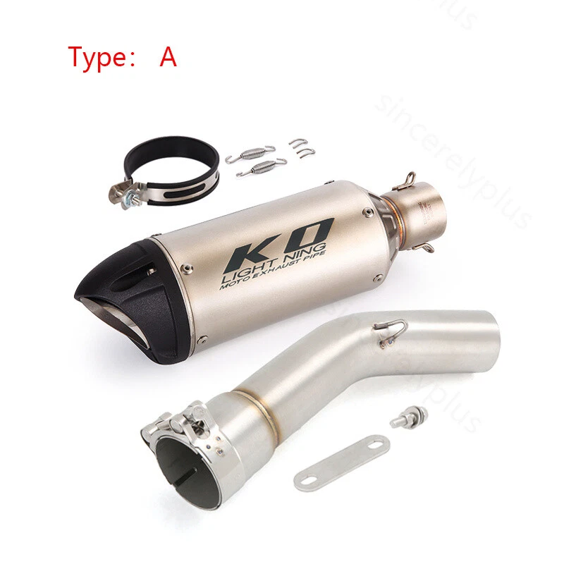For Yamaha FZ1 2006-2015 Motorcycle Exhaust Middle Link Pipe Black Mufflers Tips - Image 2 of 4