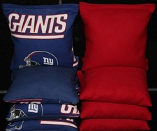 Cornhole Bean Bags made w NEW YORK GIANTS Fabric 8 ACA Regulation Game Toss Bags