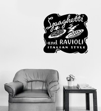 Wall Vinyl Decal Spaghetti And Ravioli Italian Restaurant Cafe Food Logo n1818 